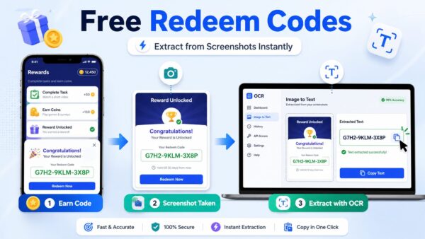 Best Free Redeem Code Apps in India and How to Extract and Save Codes from Screenshots Using OCR Tools
