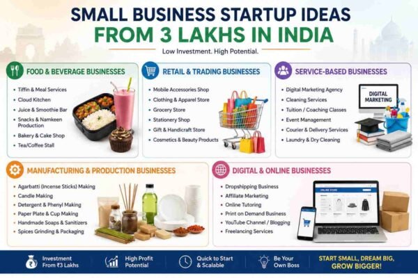 Small Business Startup Ideas from 3 Lakhs in India